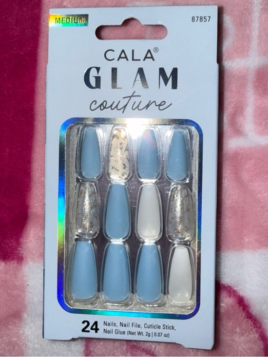 Cava Other - 🔥5/$25🔥 NEW CALA GLAM COUTURE COFFIN BABY BLUE MEDIUM PRESS ON NAILS